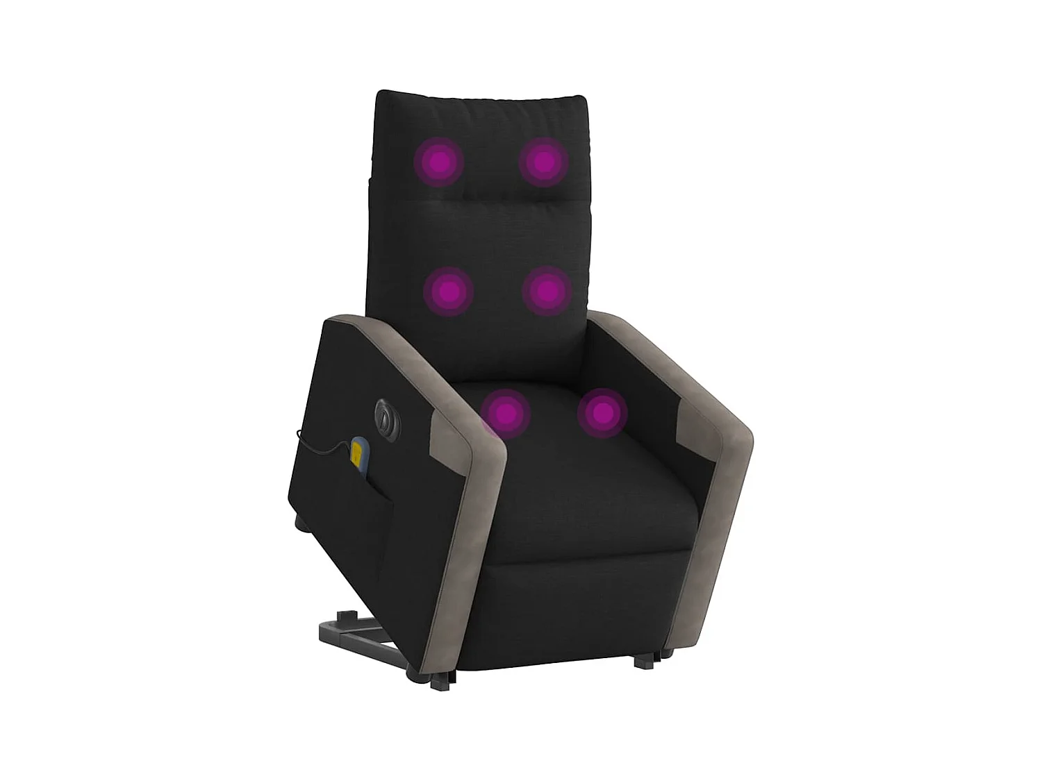 Fauteuil inclinable de massage électrique Noir Tissu