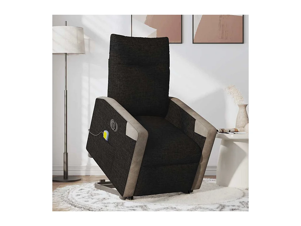 Fauteuil inclinable de massage électrique Noir Tissu