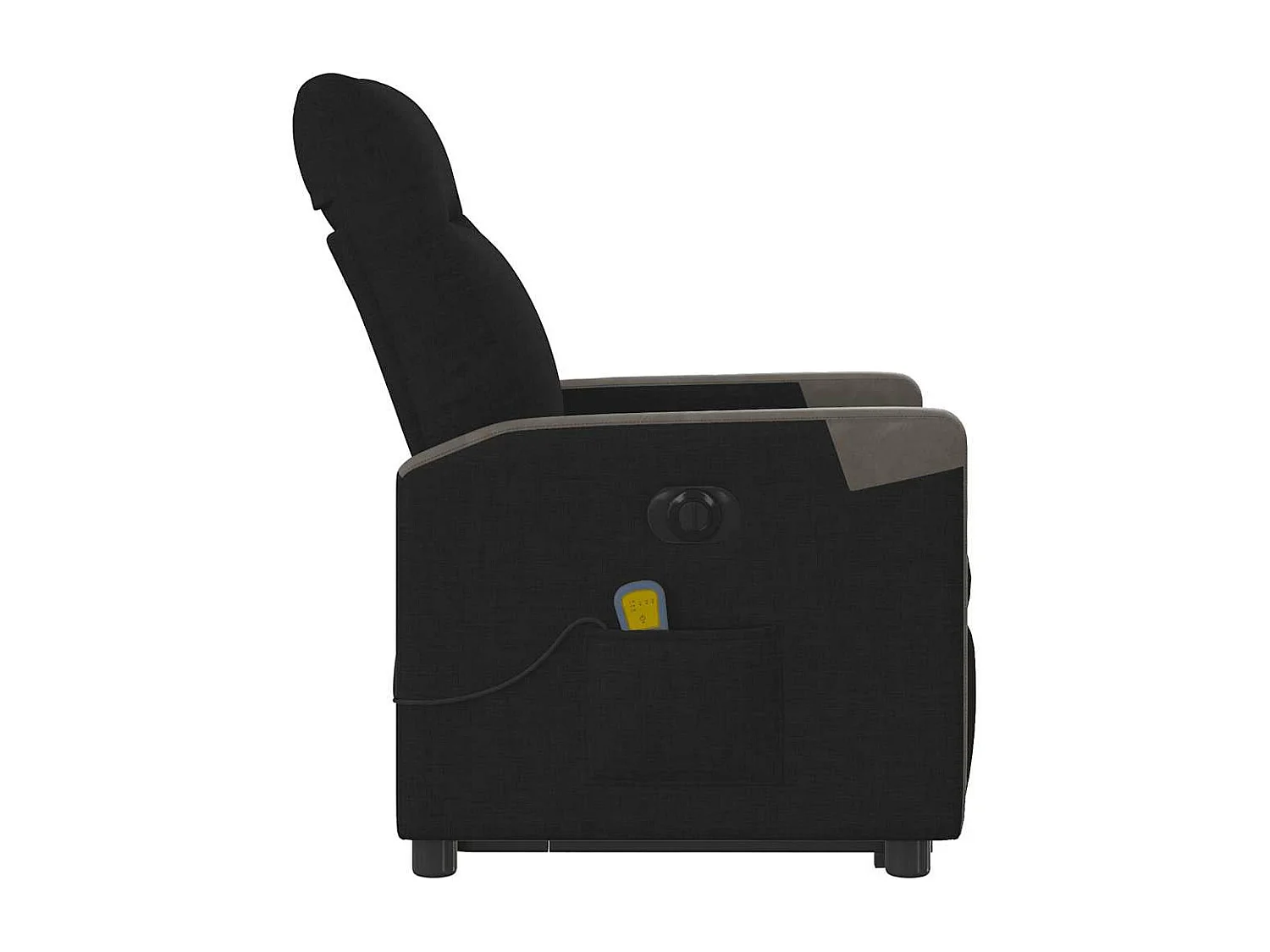 Fauteuil inclinable de massage électrique Noir Tissu