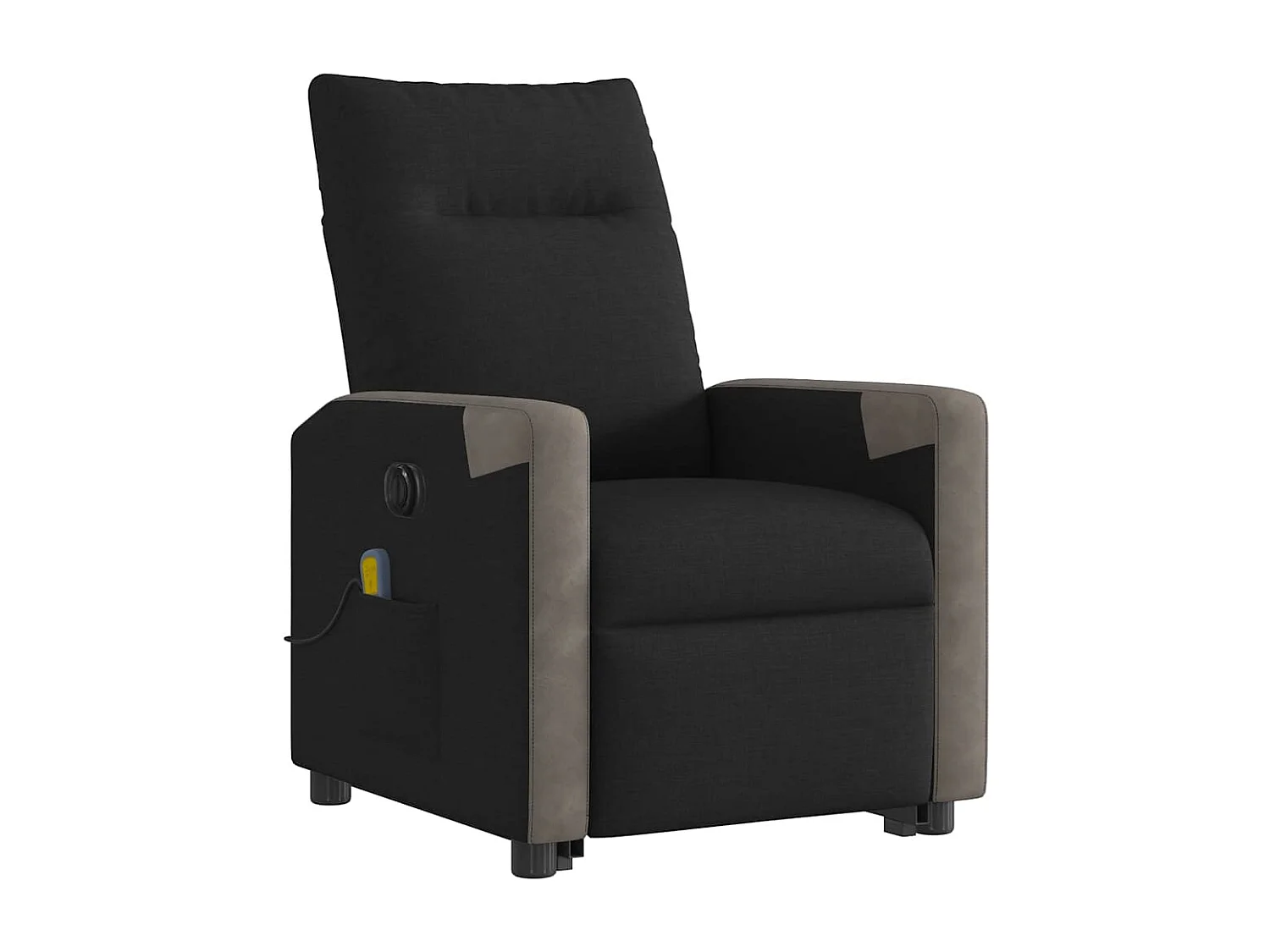 Fauteuil inclinable de massage électrique Noir Tissu
