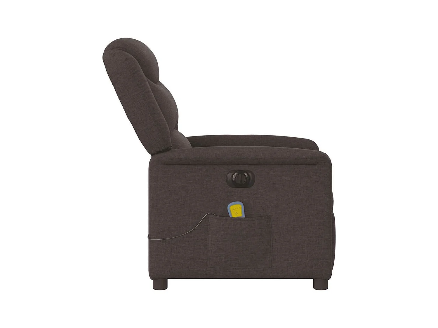 Fauteuil de massage inclinable électrique Marron foncé Tissu