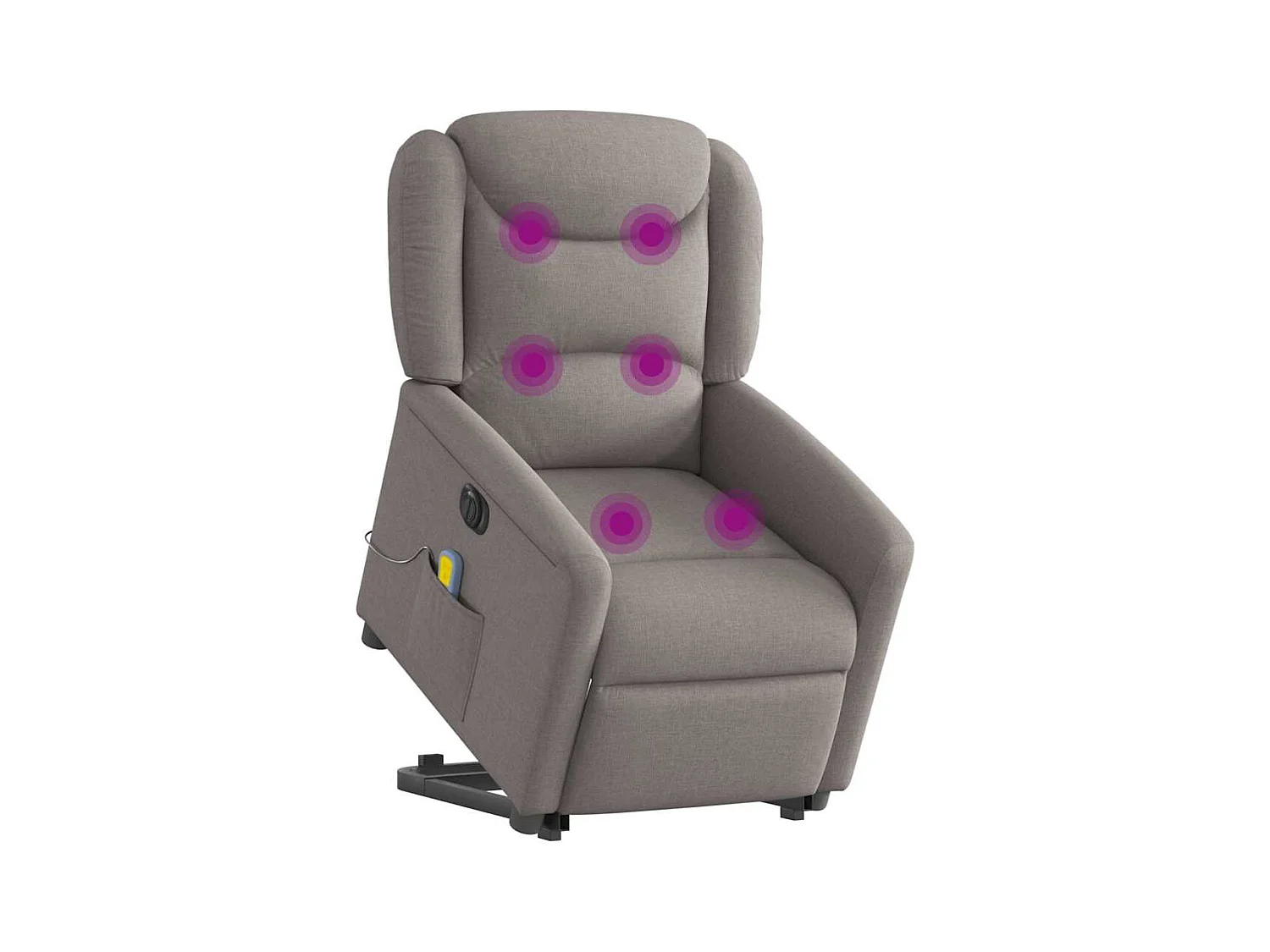 Fauteuil inclinable de massage électrique Taupe Tissu