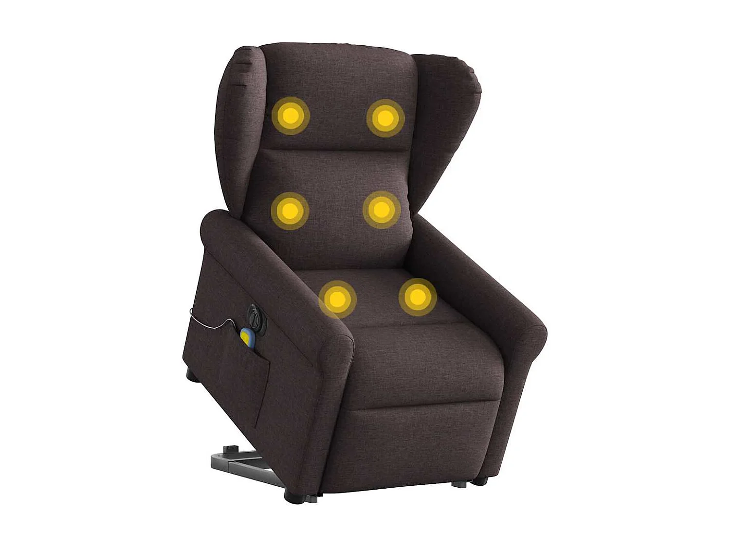 Cadeira reclinável de massagem elétrica Tecido marrom escuro