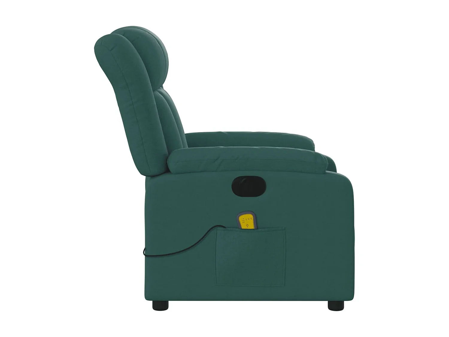 Fauteuil de massage inclinable électrique Vert foncé Tissu