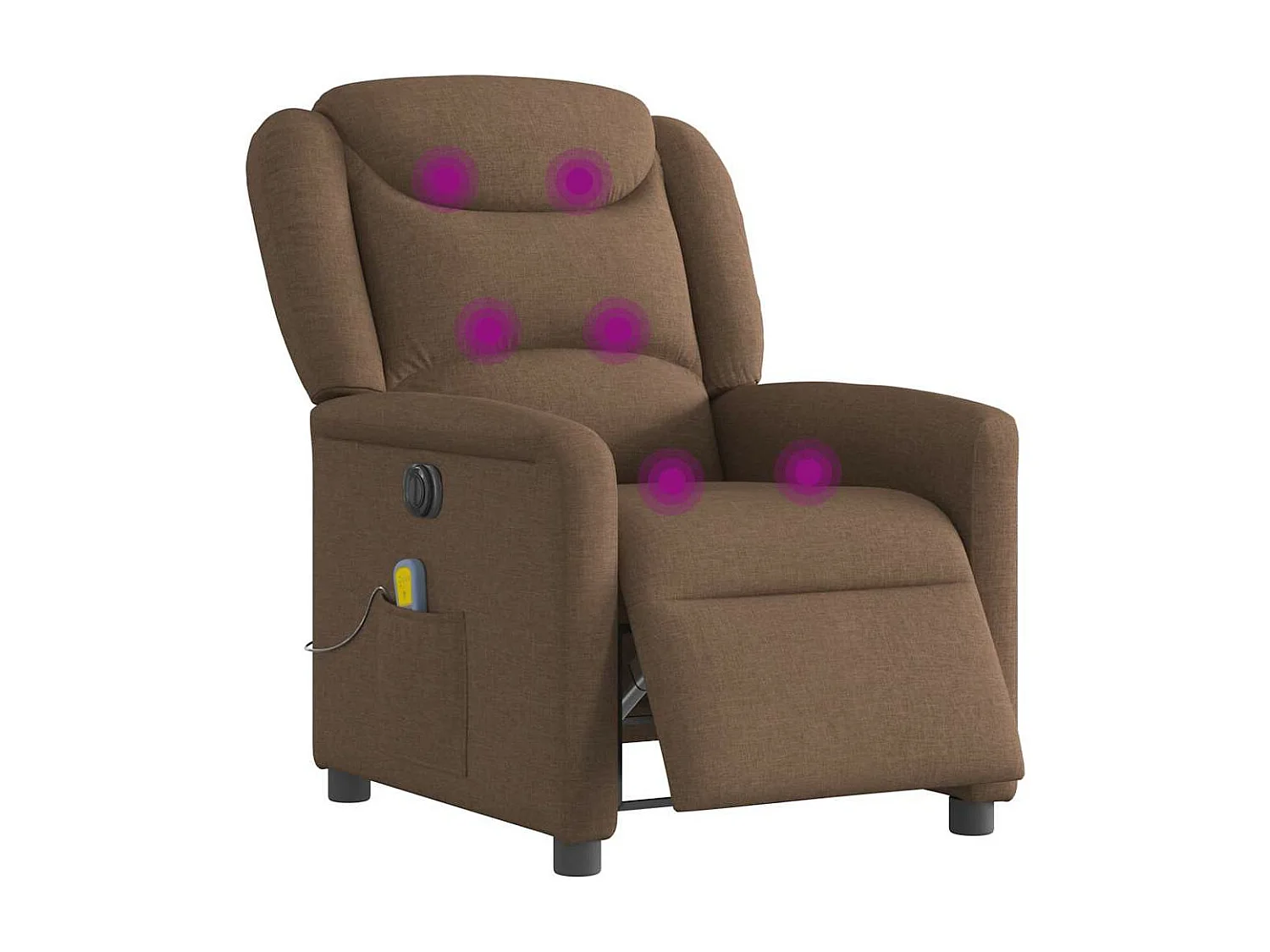 Fauteuil inclinable de massage électrique marron tissu