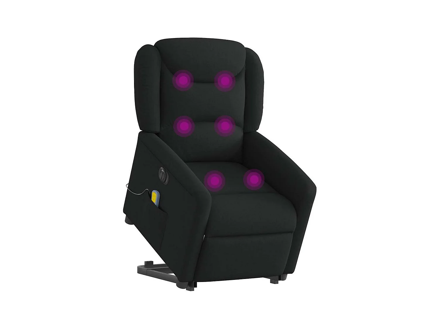 Fauteuil inclinable de massage électrique Noir Tissu