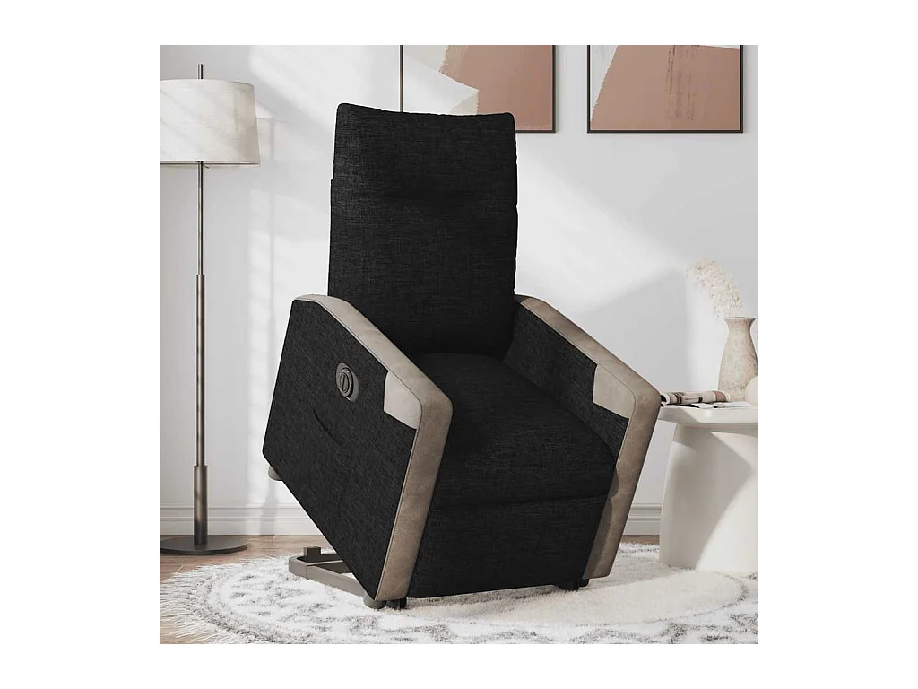 Fauteuil inclinable électrique noir tissu