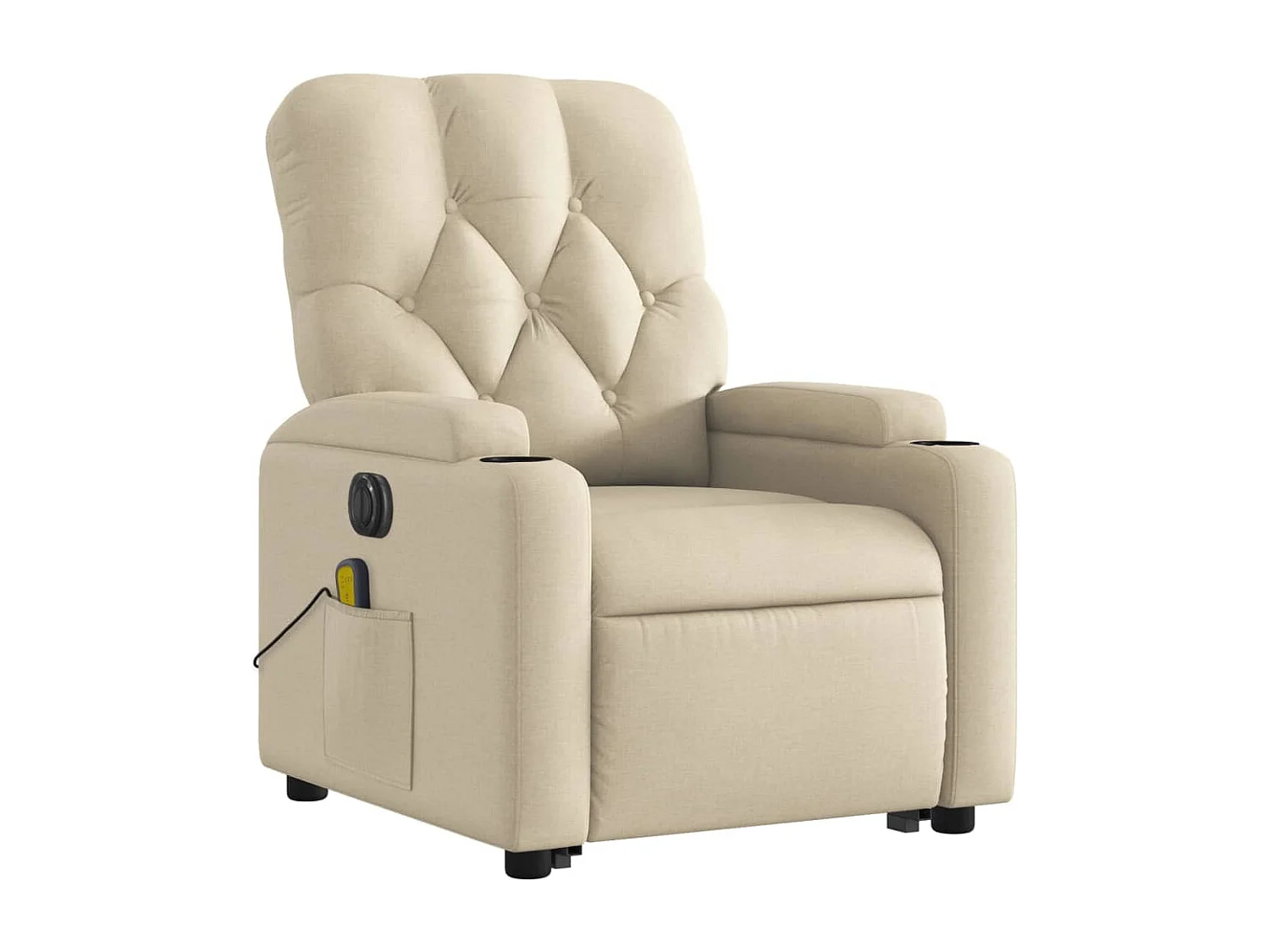 Fauteuil inclinable de massage électrique Crème Tissu
