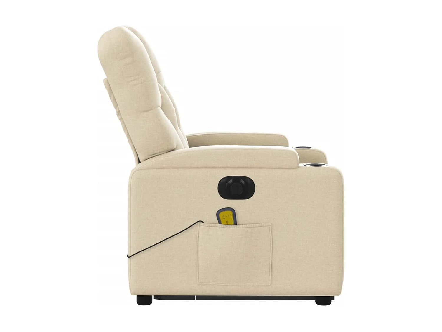 Fauteuil inclinable de massage électrique Crème Tissu