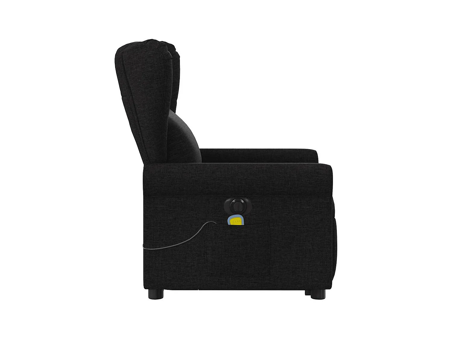 Fauteuil inclinable de massage électrique Noir Tissu