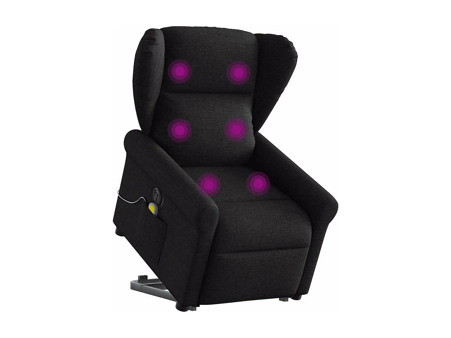 Fauteuil inclinable de massage électrique Noir Tissu