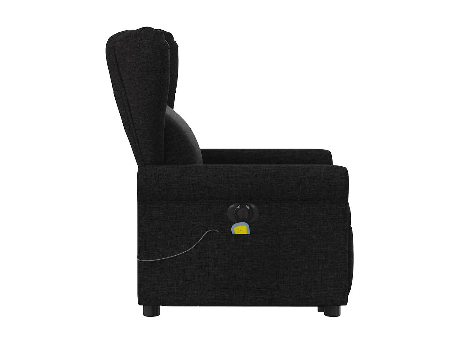 Fauteuil inclinable de massage électrique Noir Tissu