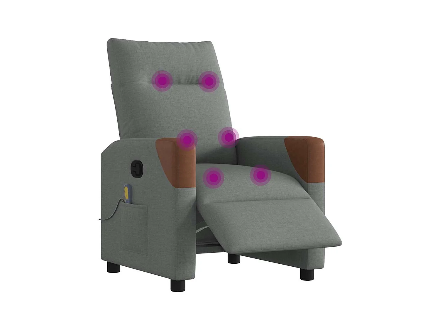 Fauteuil inclinable de massage électrique gris foncé tissu