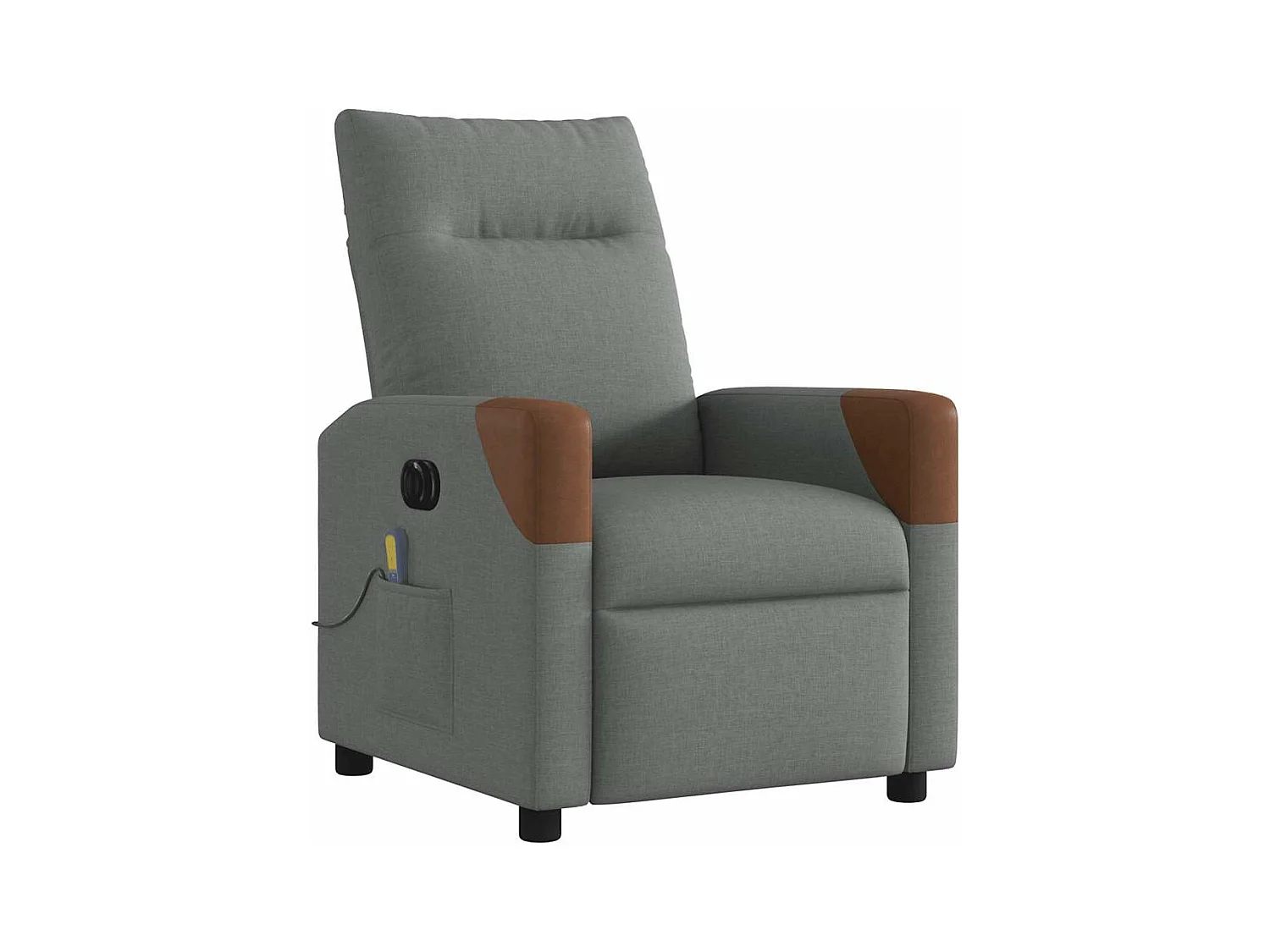 Fauteuil inclinable de massage électrique gris foncé tissu