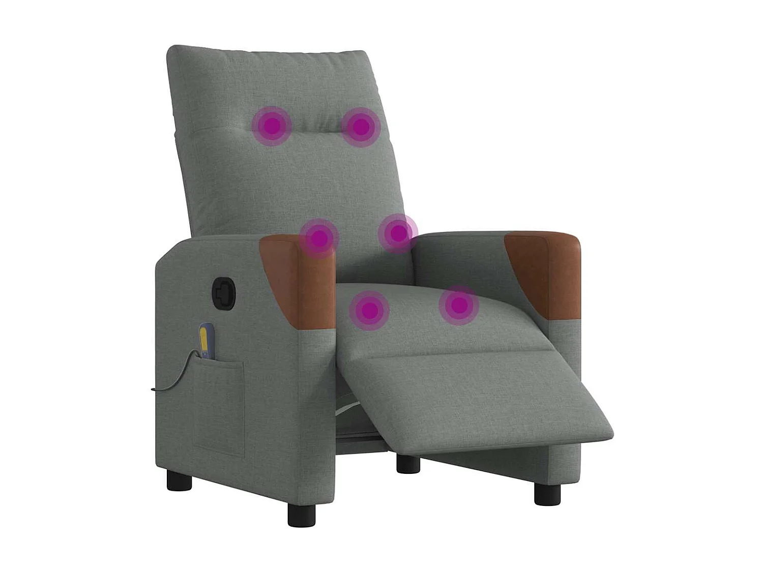 Fauteuil inclinable de massage électrique gris foncé tissu