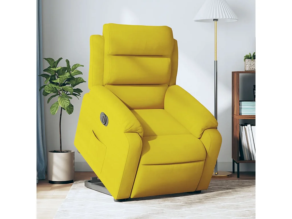 Fauteuil inclinable électrique jaune Velours