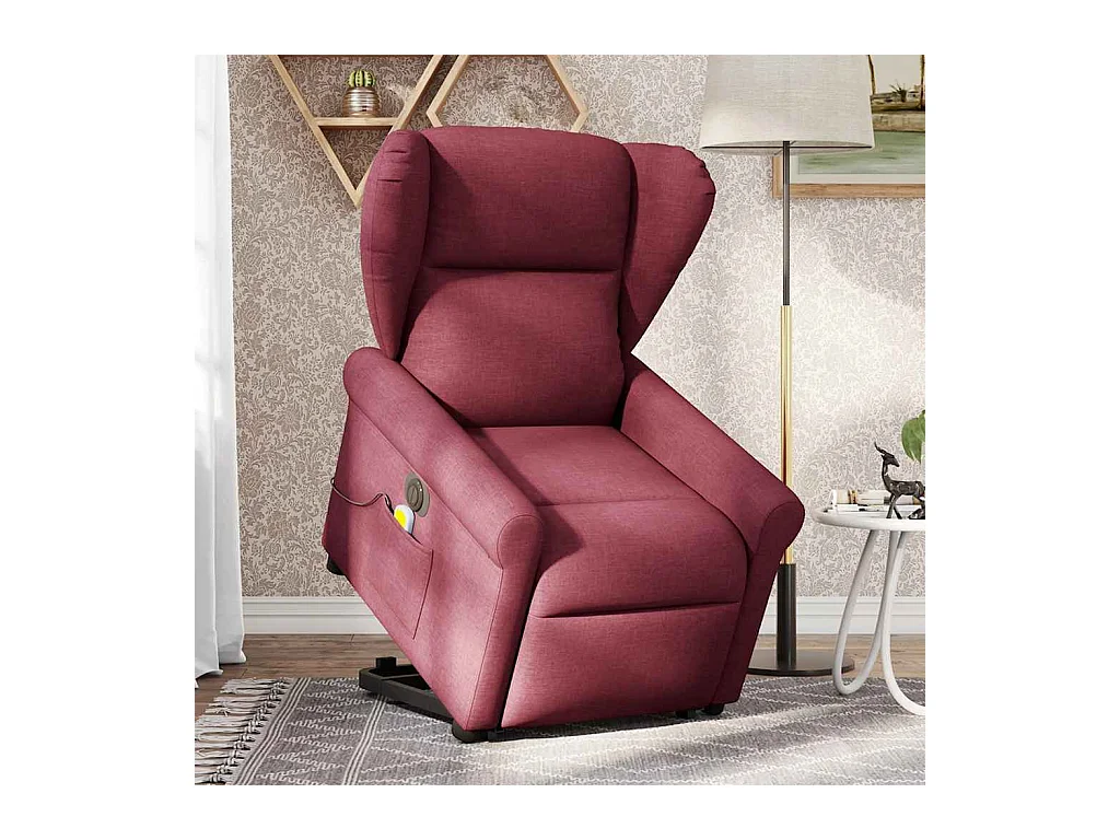 Elektrischer Massagesessel, burgunderroter Stoff