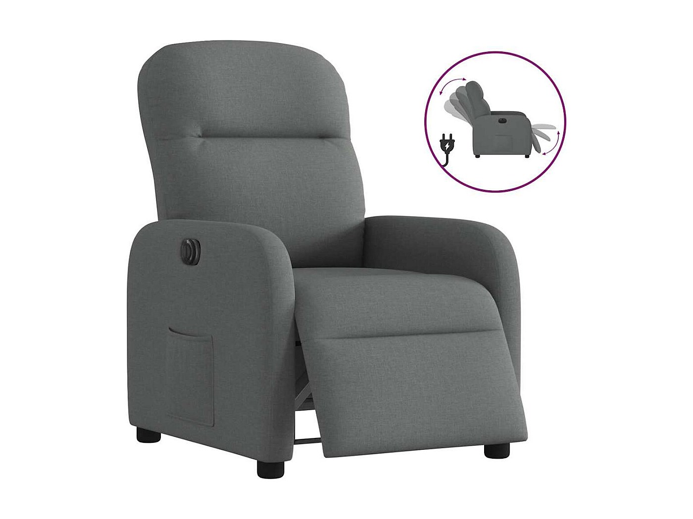 Daoulas Sillón Reclinable Doble Antracita Vaquero