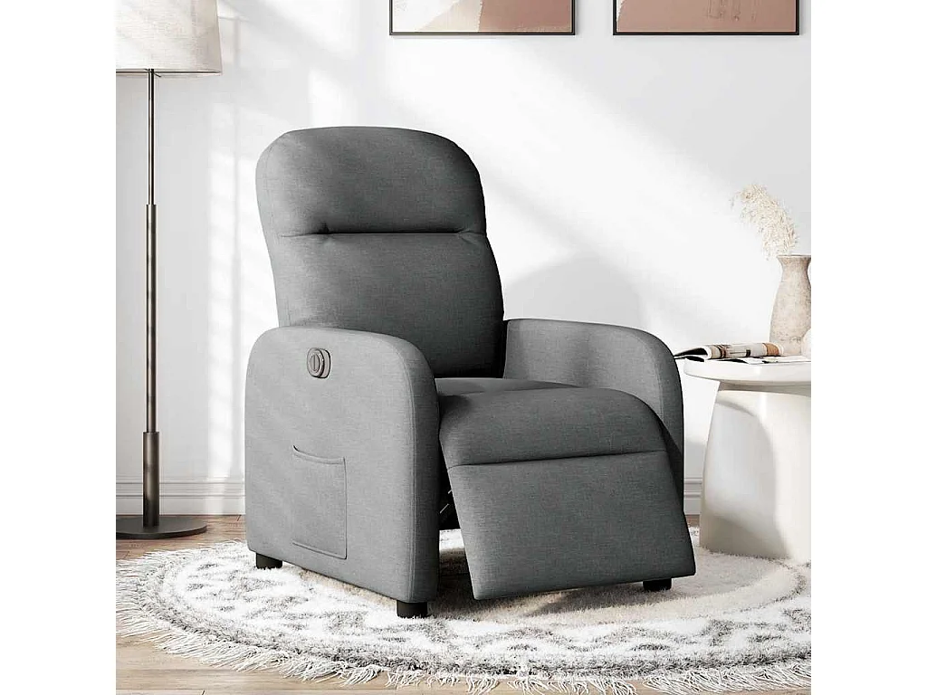 Fauteuil inclinable électrique Gris foncé Tissu