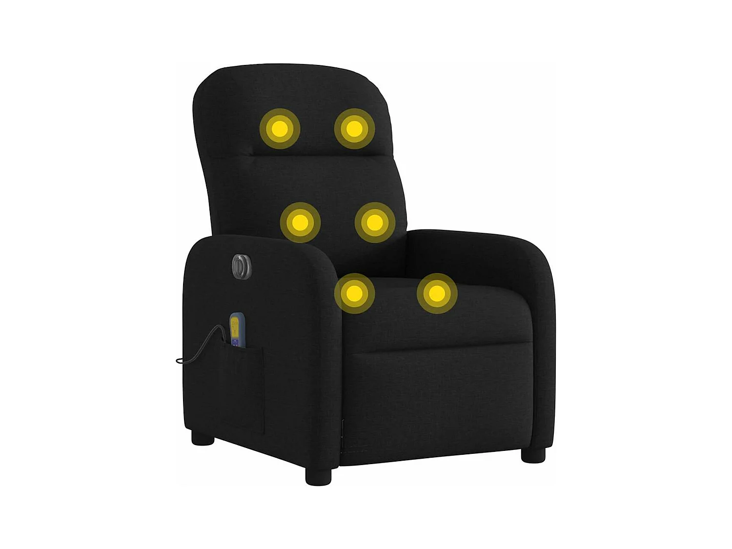 Fauteuil de massage inclinable électrique Noir Tissu