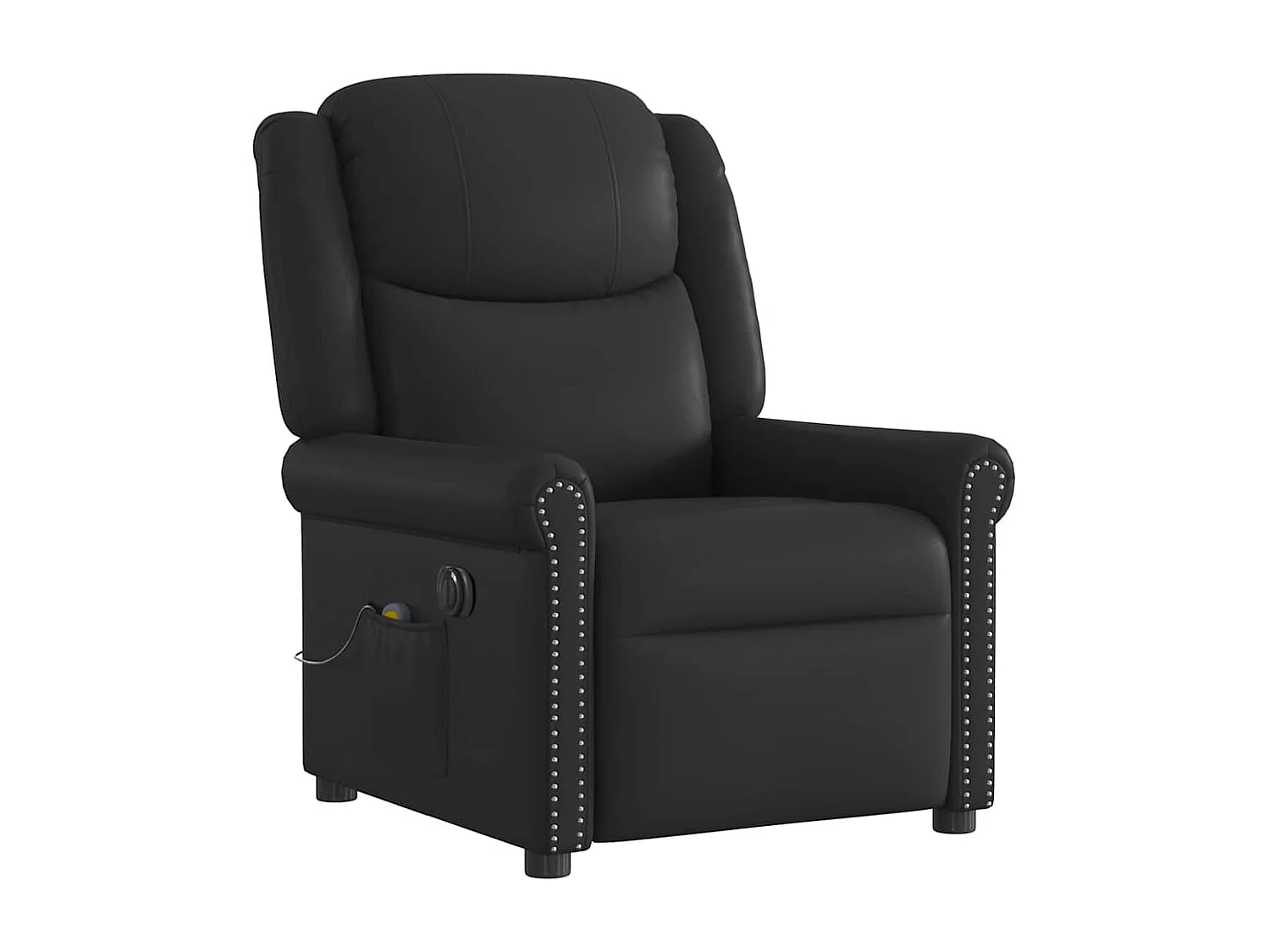 Fauteuil massage inclinable électrique noir brillant similicuir