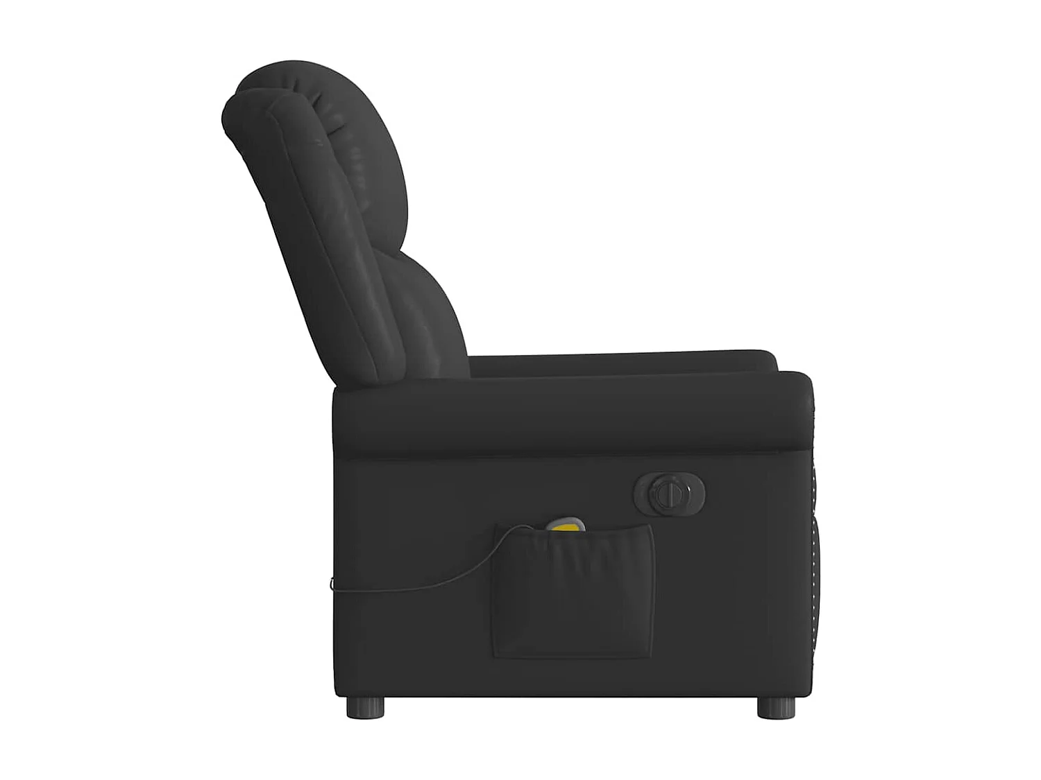 Fauteuil massage inclinable électrique noir brillant similicuir
