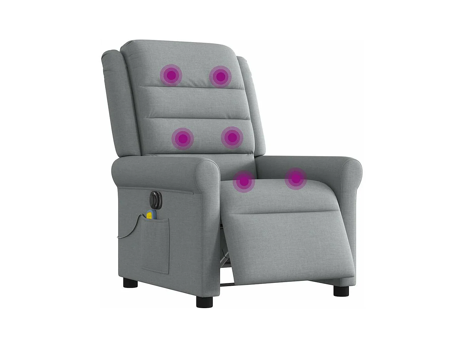Fauteuil de massage inclinable électrique gris clair tissu