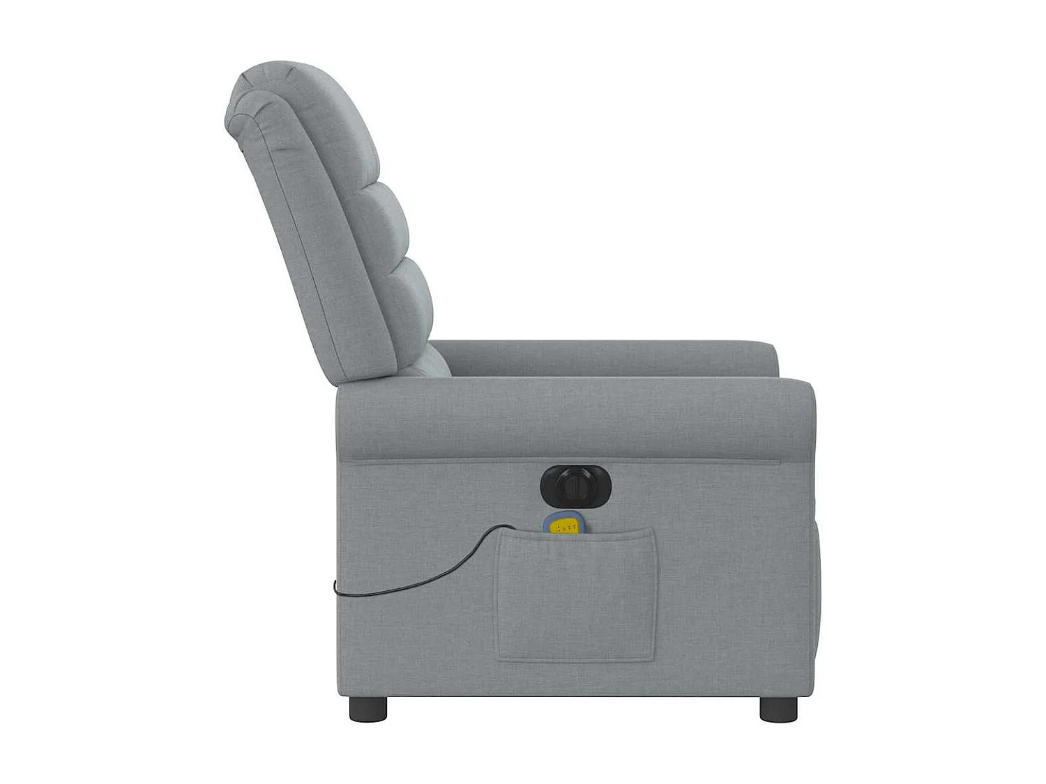 Sillón masajeador reclinable eléctrico de tela gris claro