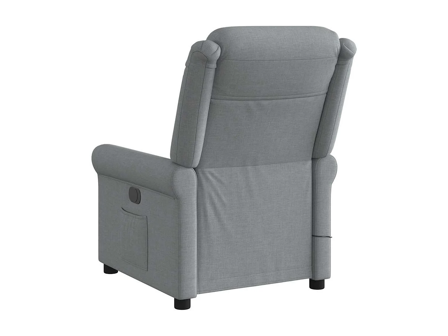 Sillón masajeador reclinable eléctrico de tela gris claro