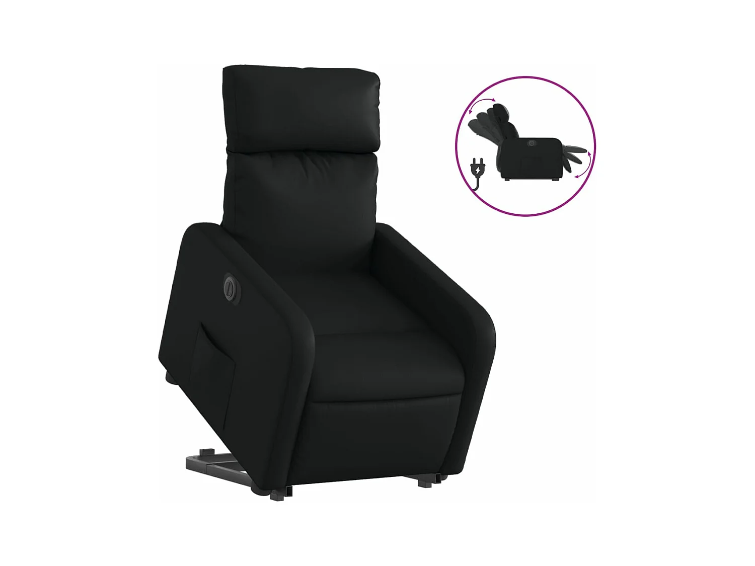 Fauteuil inclinable électrique noir similicuir