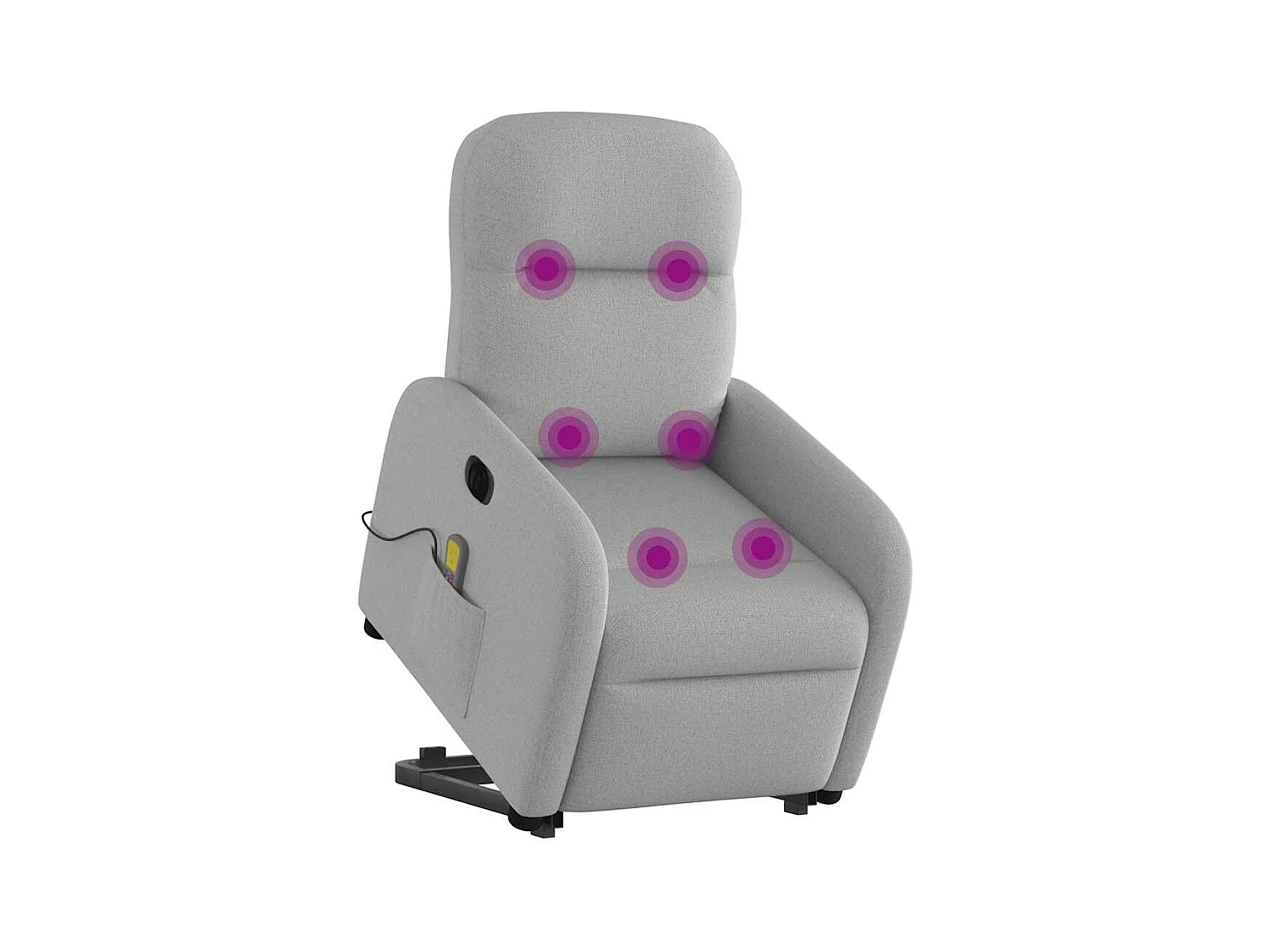 Fauteuil inclinable de massage électrique gris nuage tissu