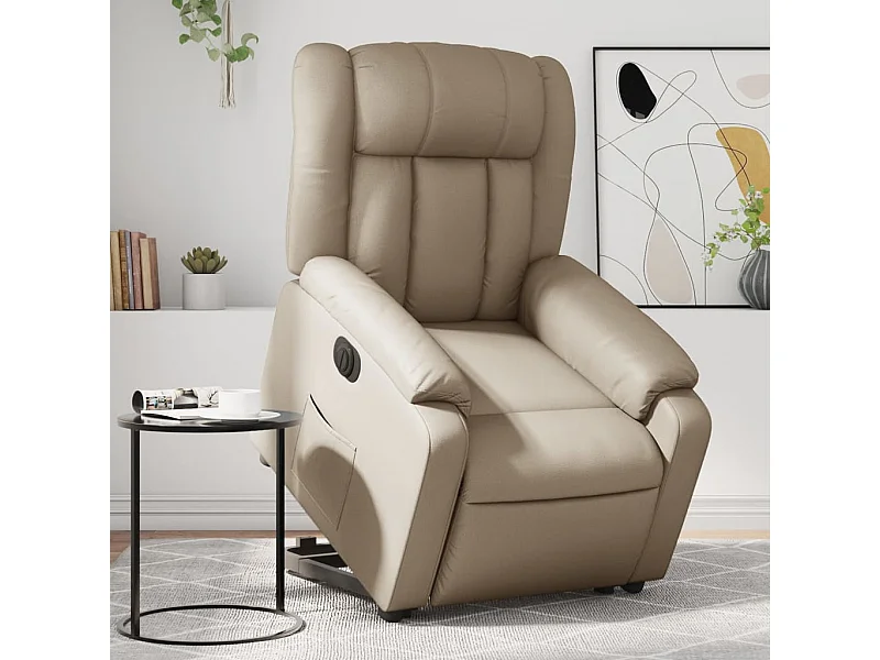 Poltrona reclinabile elettrica in similpelle Cappuccino