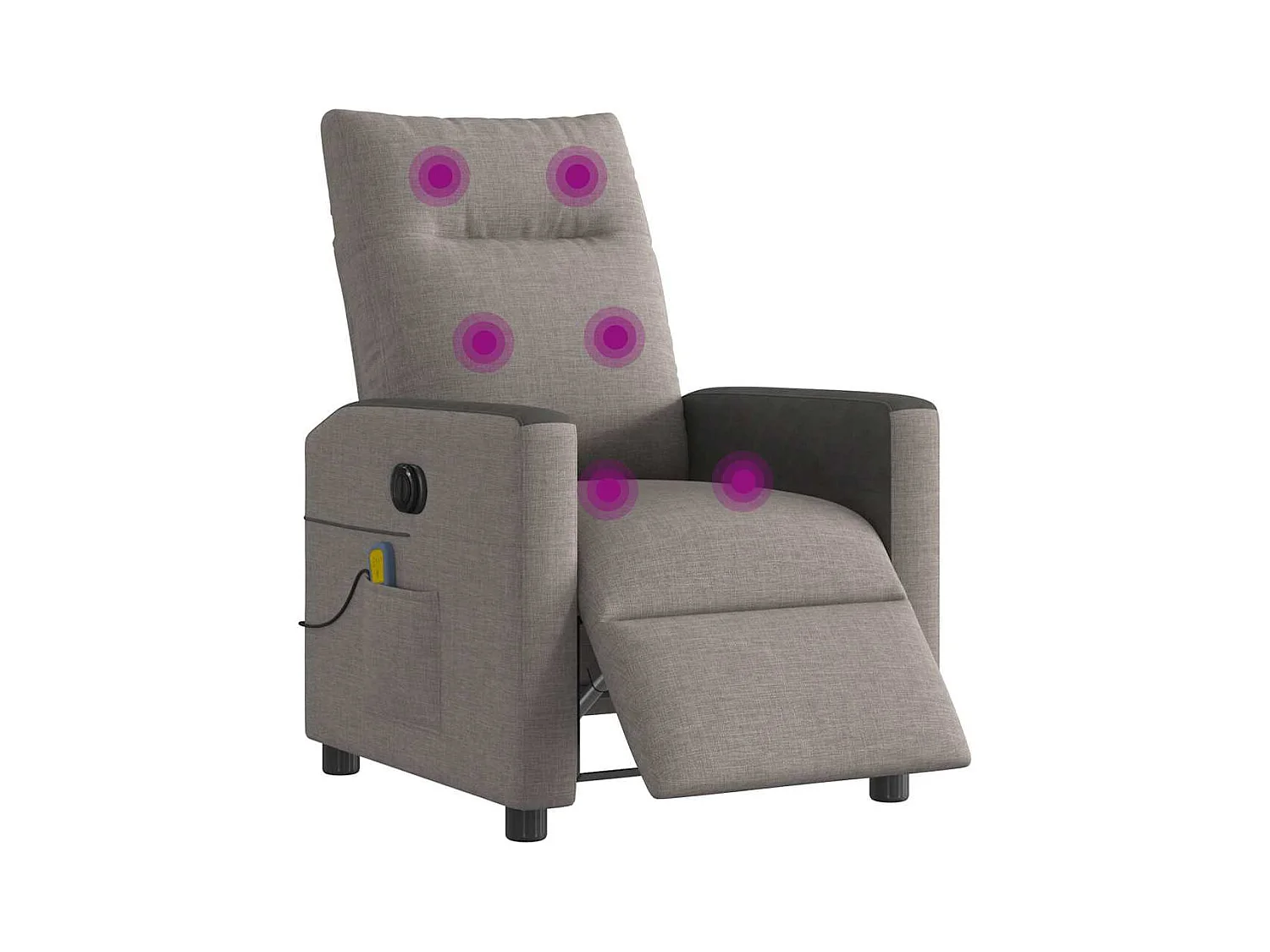 Elektrischer Liegemassagesessel, Taupe-Stoff