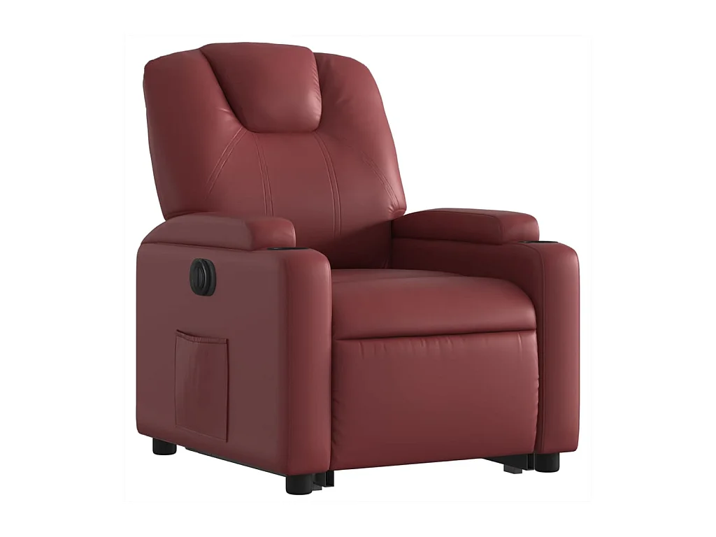 Fauteuil inclinable électrique rouge bordeaux similicuir