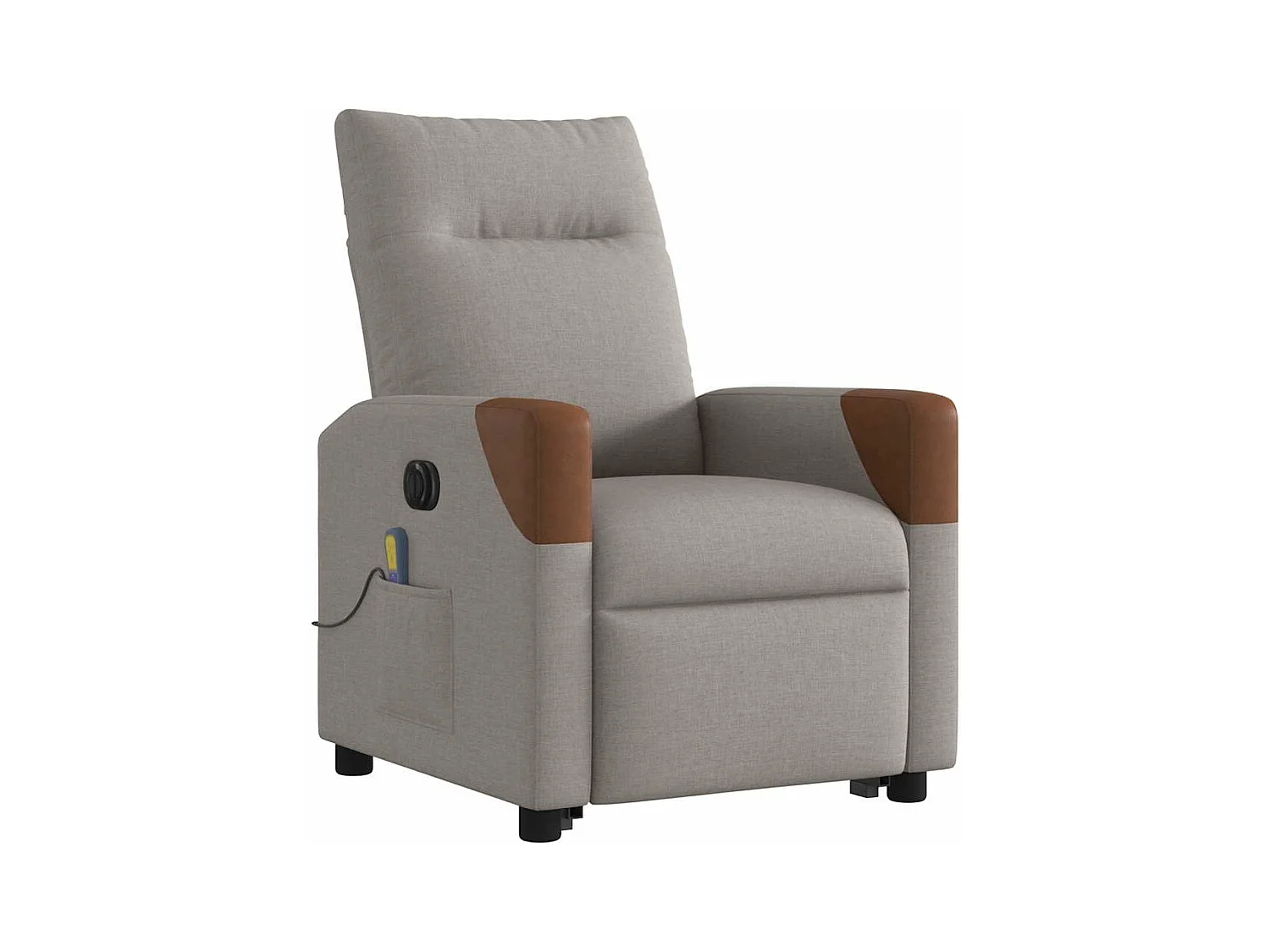 Fauteuil inclinable de massage électrique Taupe Tissu