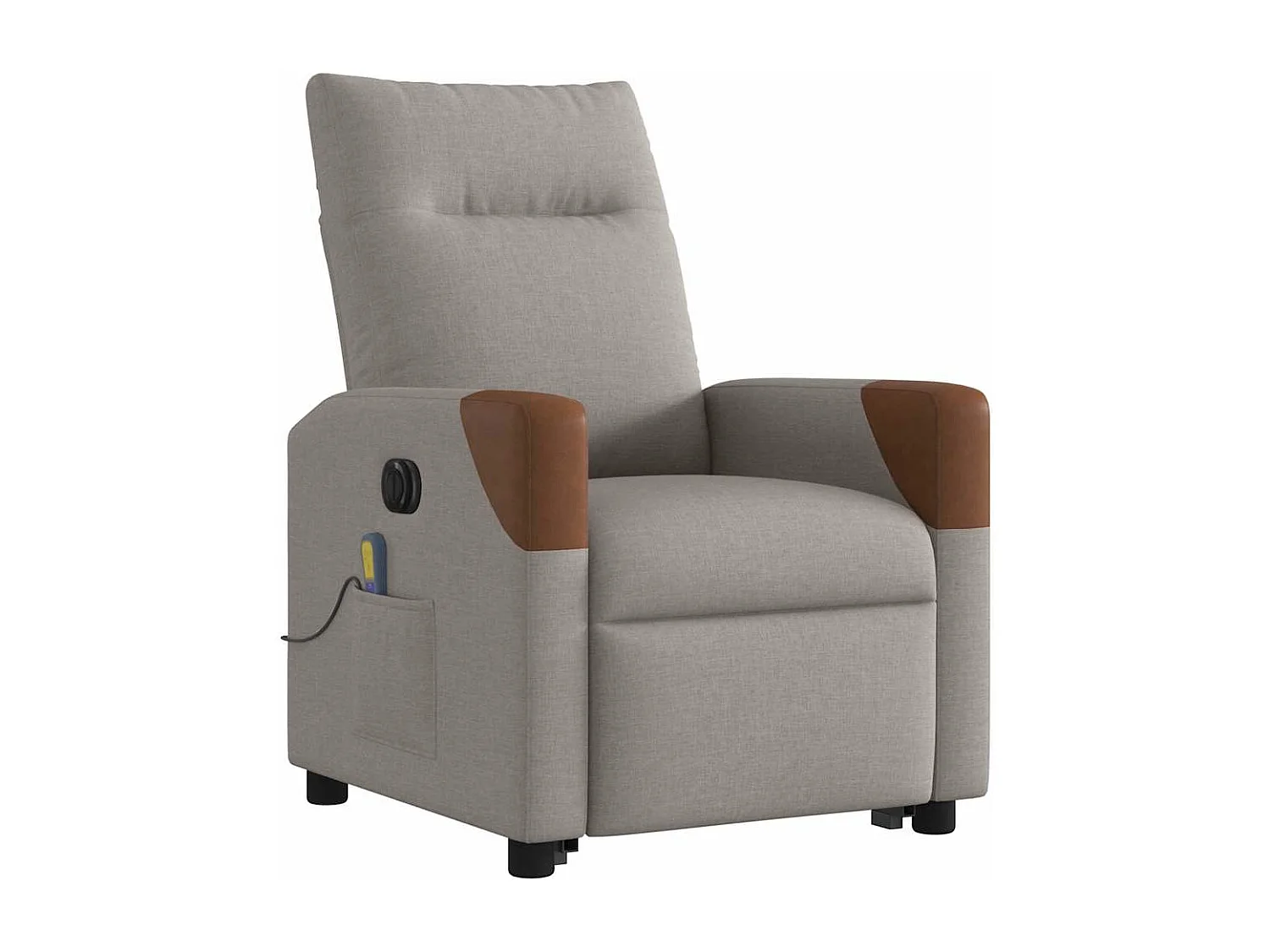 Fauteuil inclinable de massage électrique Taupe Tissu