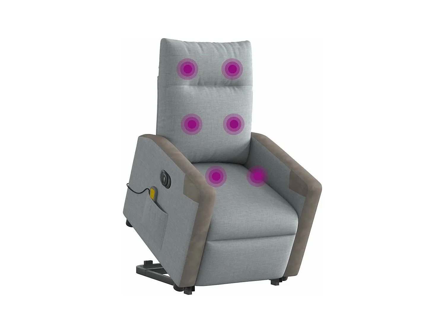 Fauteuil inclinable de massage électrique Gris clair Tissu