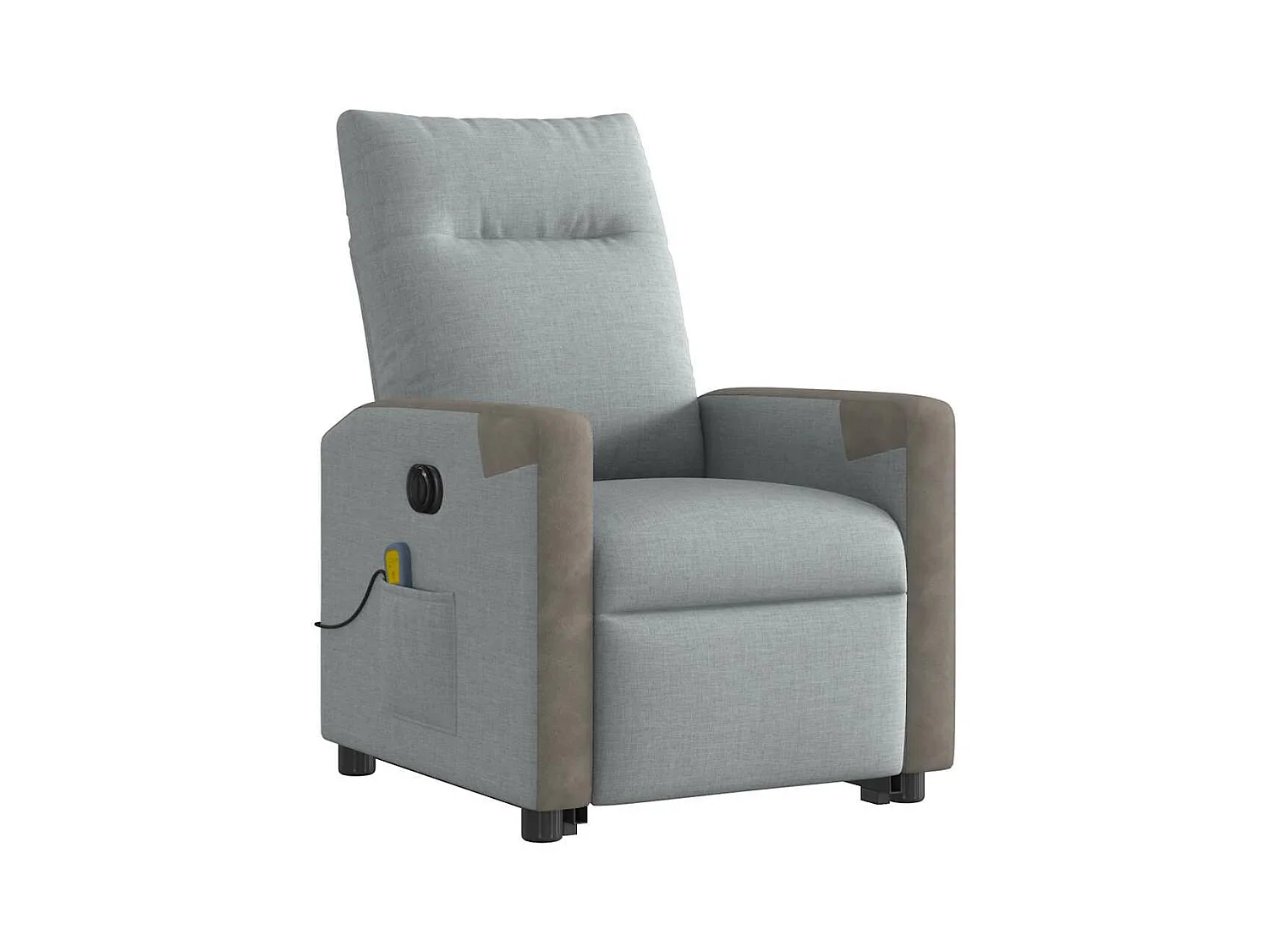 Fauteuil inclinable de massage électrique Gris clair Tissu