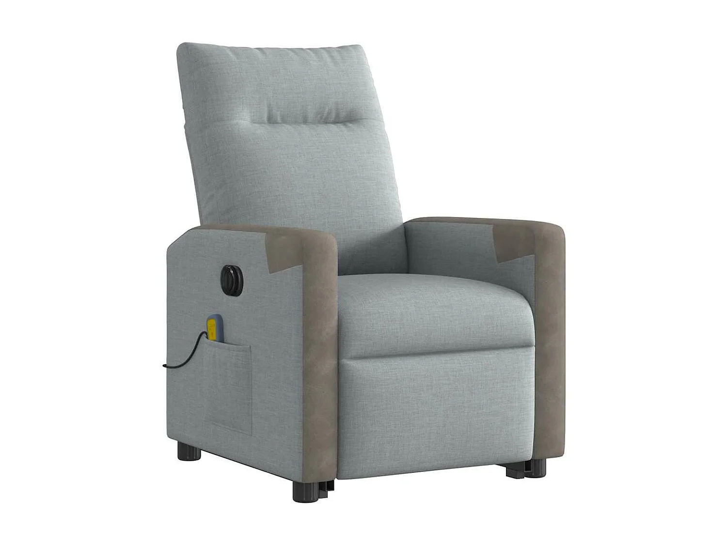 Elektrische massagestoel lichtgrijze stof