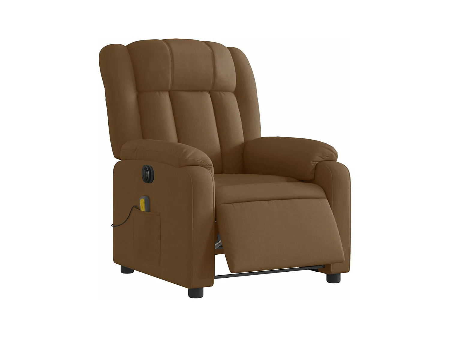 Fauteuil inclinable de massage électrique marron tissu