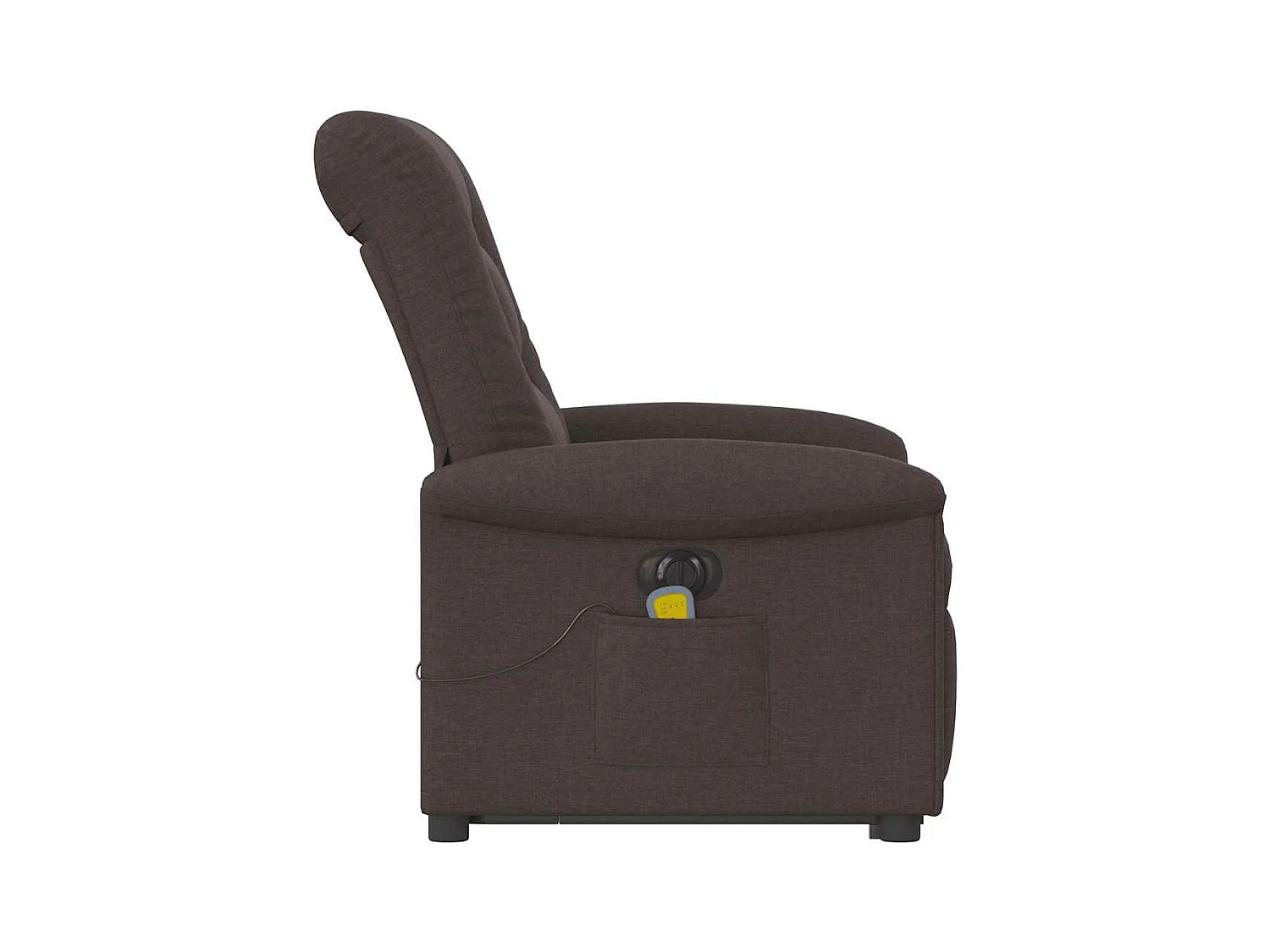 Fauteuil inclinable de massage électrique Marron foncé Tissu