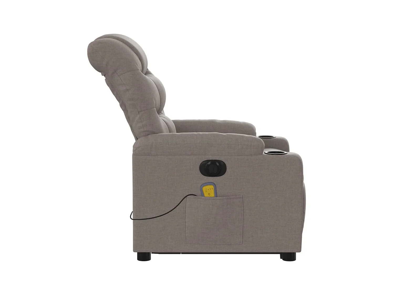 Fauteuil inclinable de massage électrique Taupe Tissu