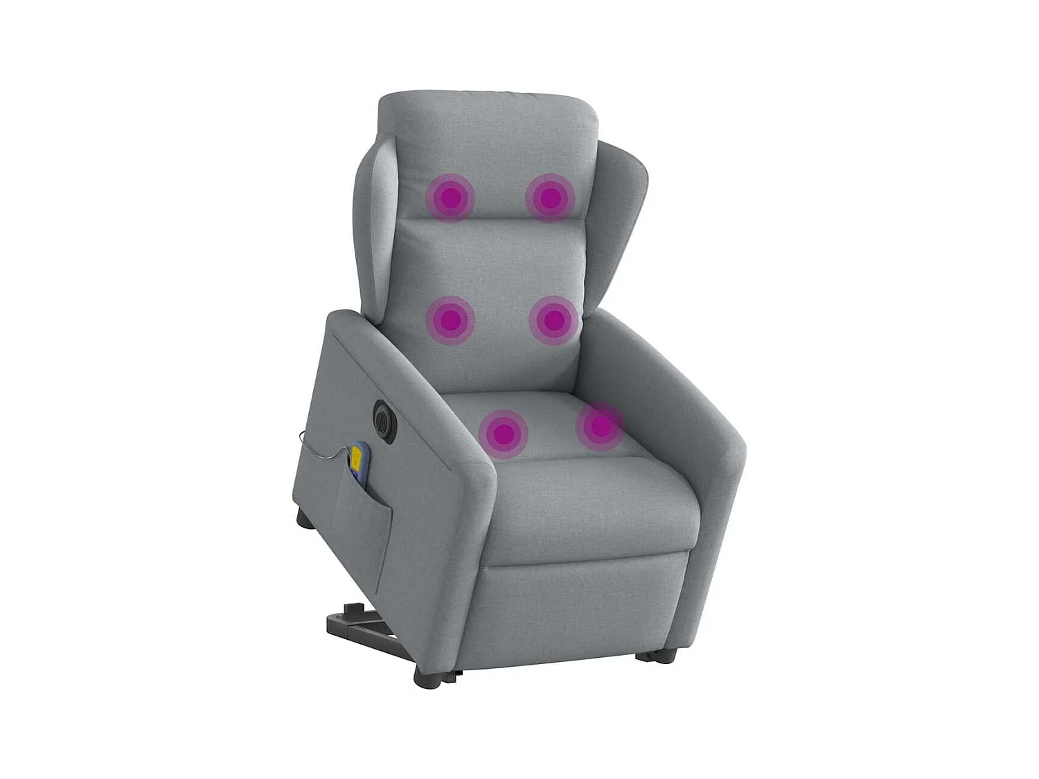 Fauteuil inclinable de massage électrique Gris clair Tissu
