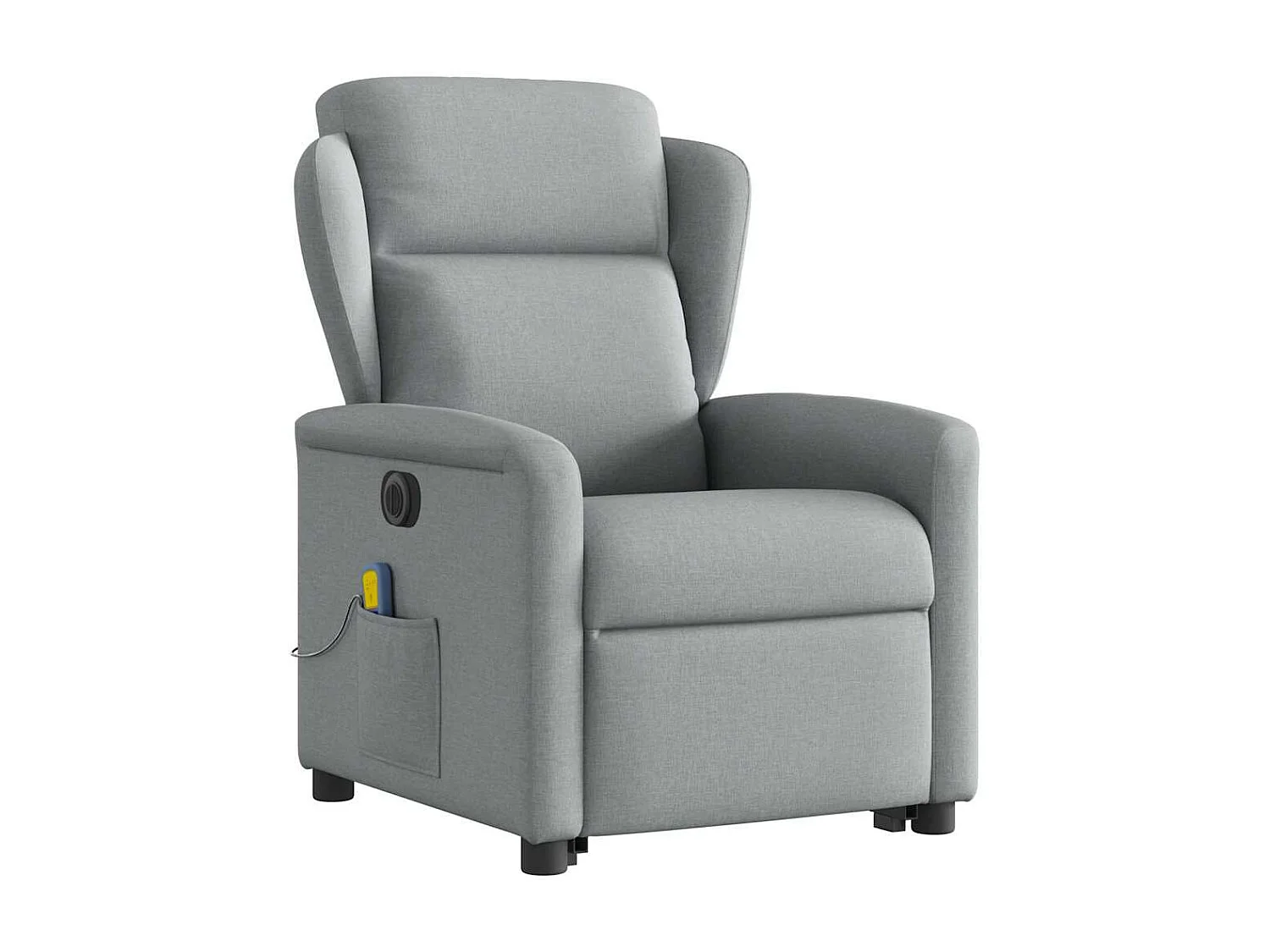 Fauteuil inclinable de massage électrique Gris clair Tissu