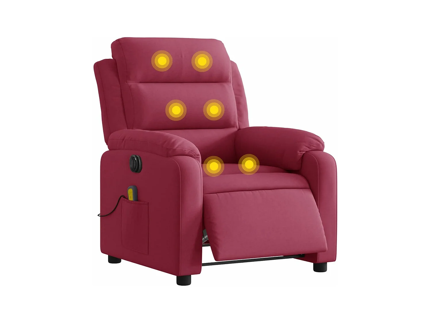 Fauteuil inclinable massage électrique rouge bordeaux velours