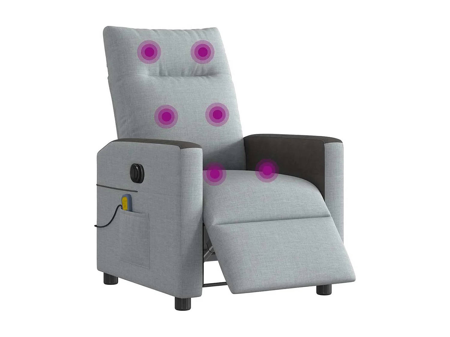 Fauteuil de massage inclinable électrique gris clair tissu