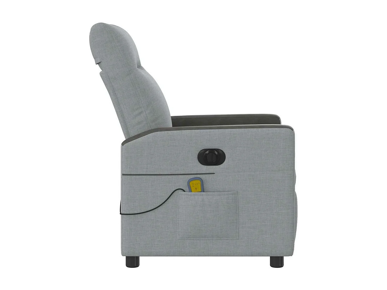 Fauteuil de massage inclinable électrique gris clair tissu
