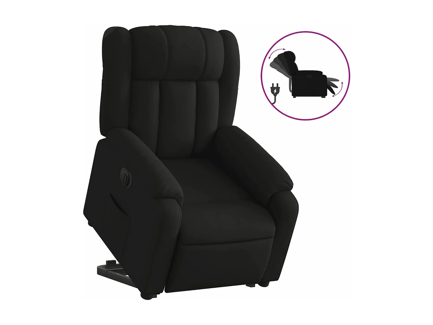 Fauteuil inclinable électrique noir tissu