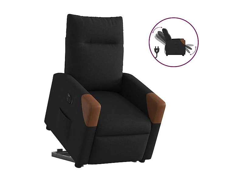 Fauteuil inclinable électrique noir tissu