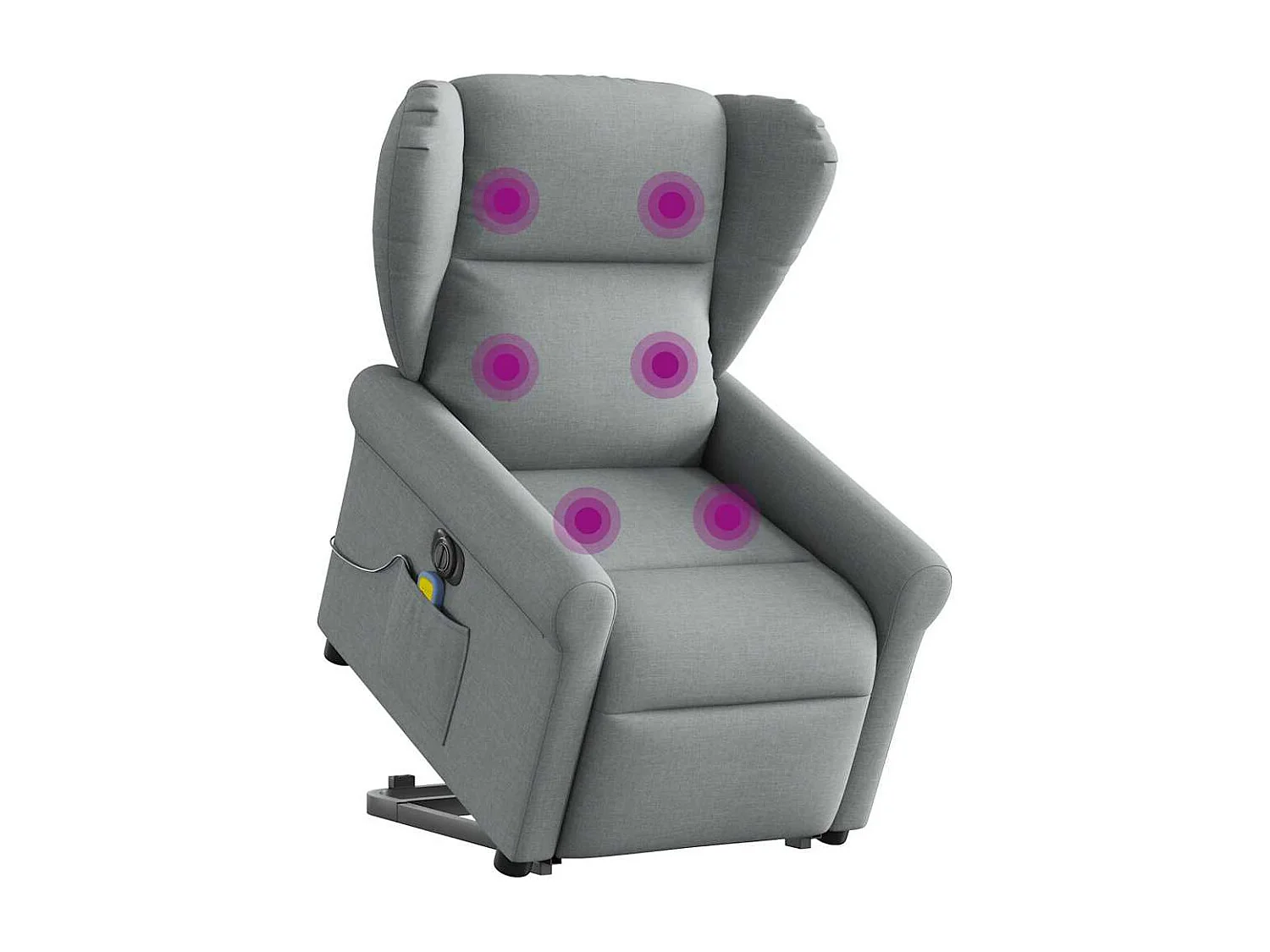 Fauteuil inclinable de massage électrique Gris clair Tissu